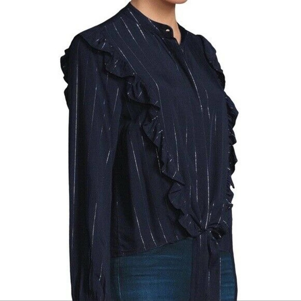 Rails Piper Blouse In Panama Stripe Medium Ruffle… - image 4